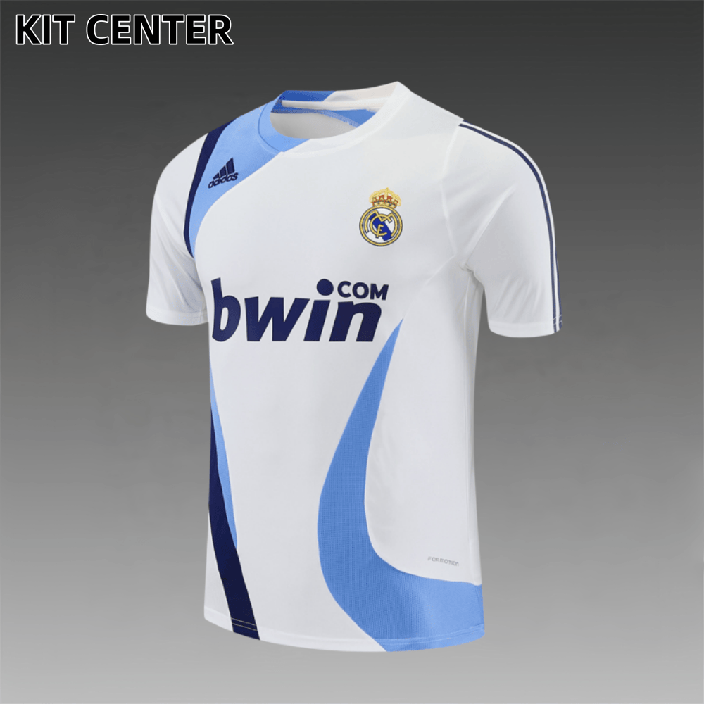 07/08 Real Madrid Retro Training Uniform short sleeves- Sleeve Football Shirt