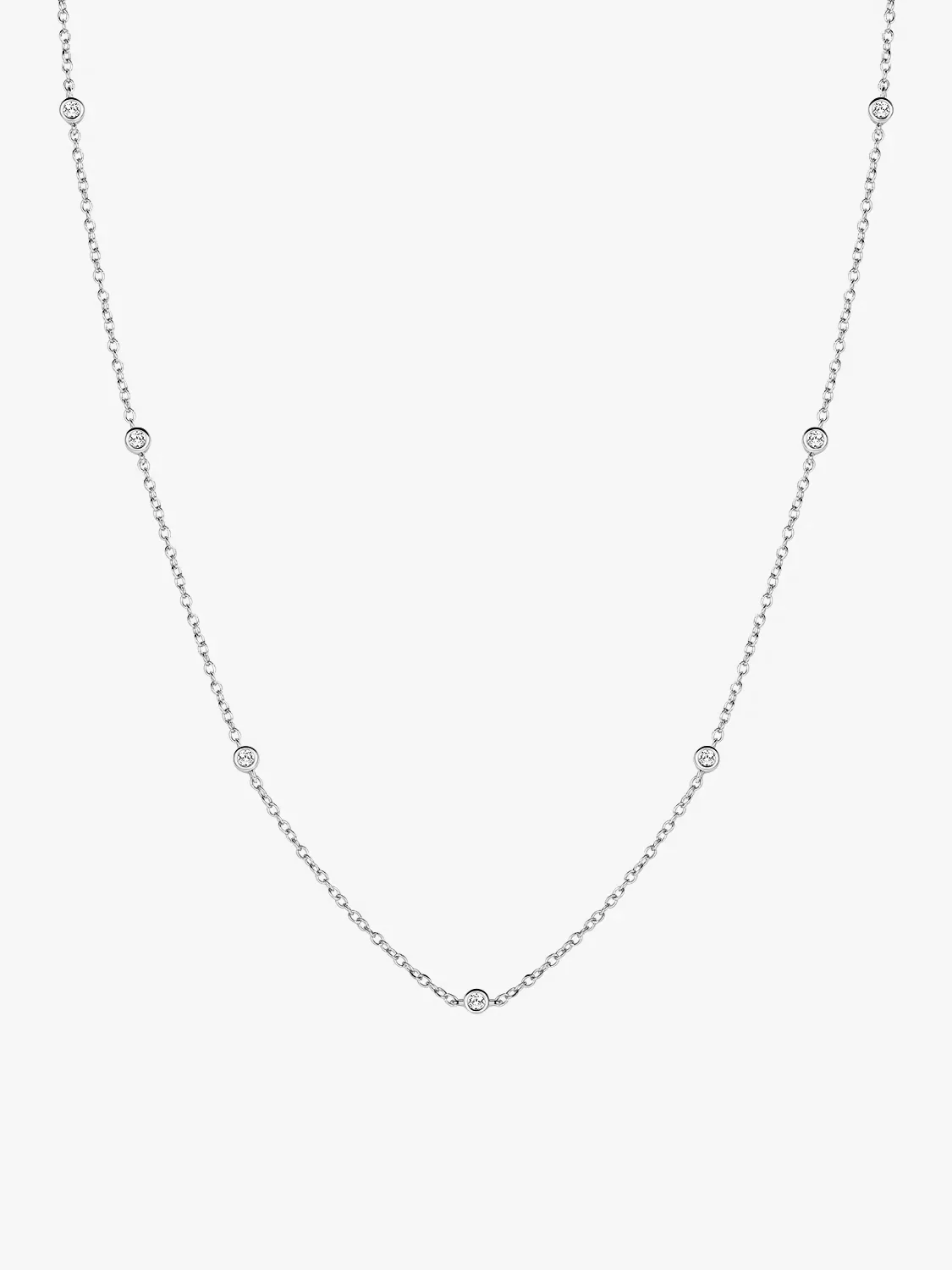 Bezel Crystal  Station Necklace
