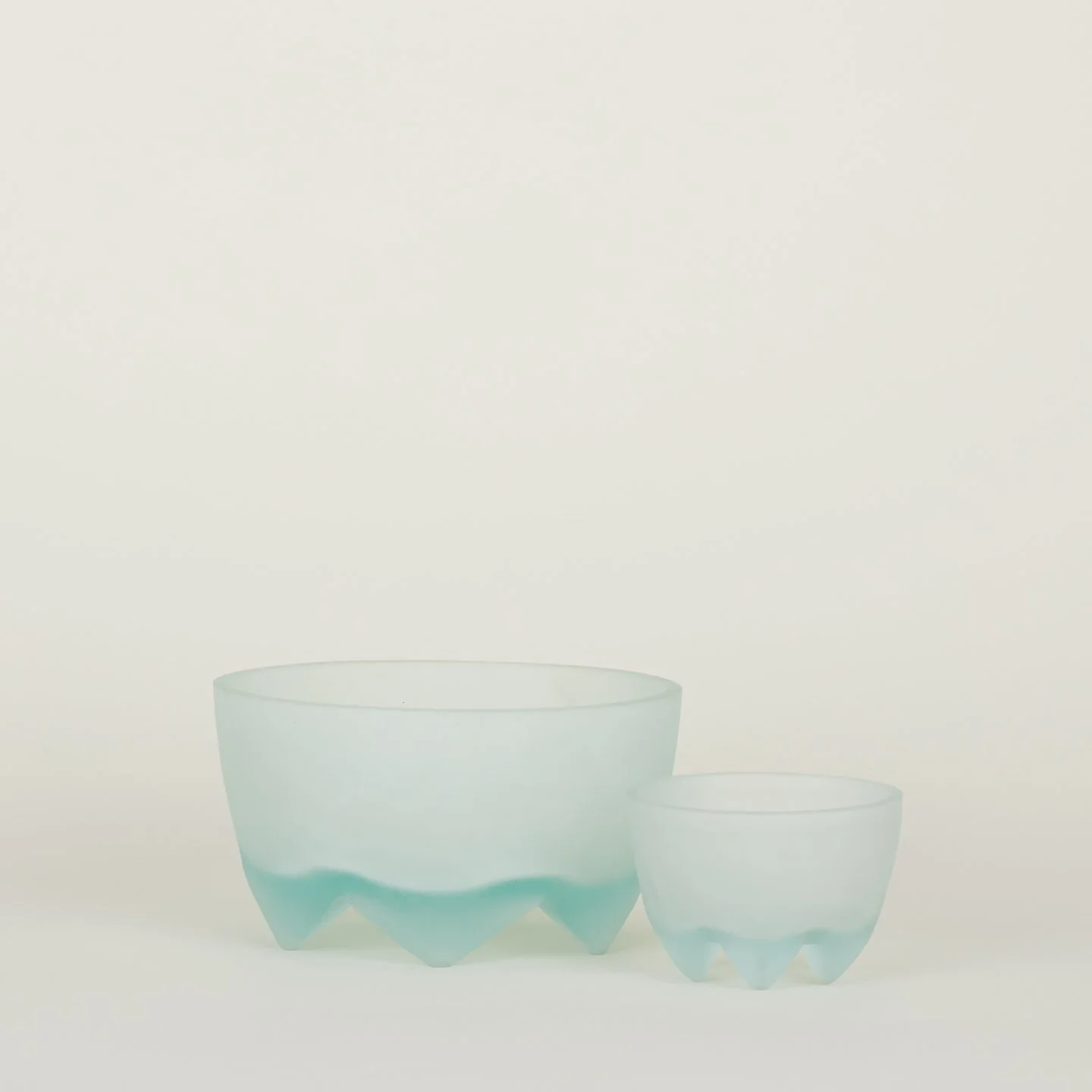 Large Frosted Footed Bowl - Sky
