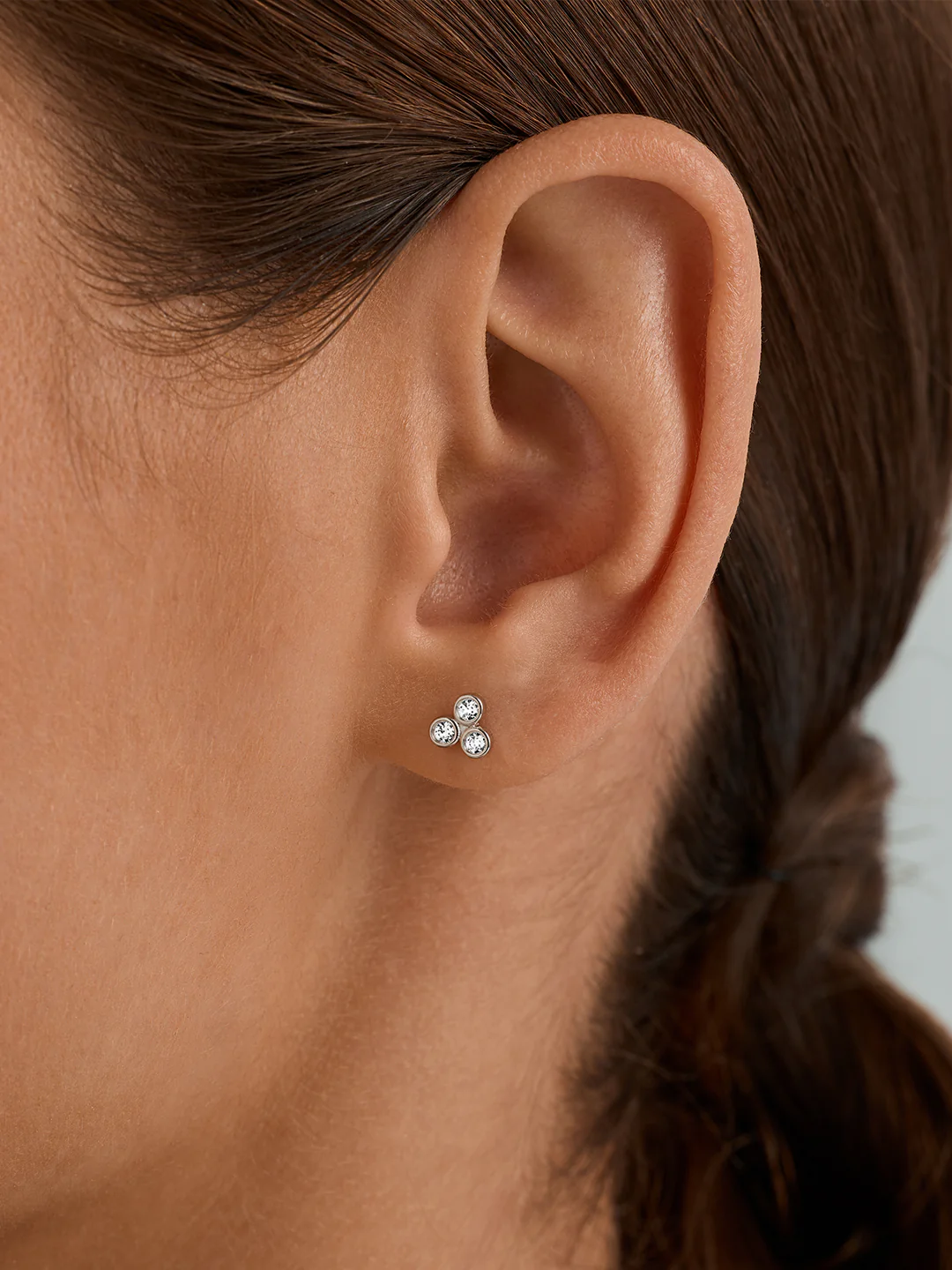 Trio Bezel Sapphire Studs