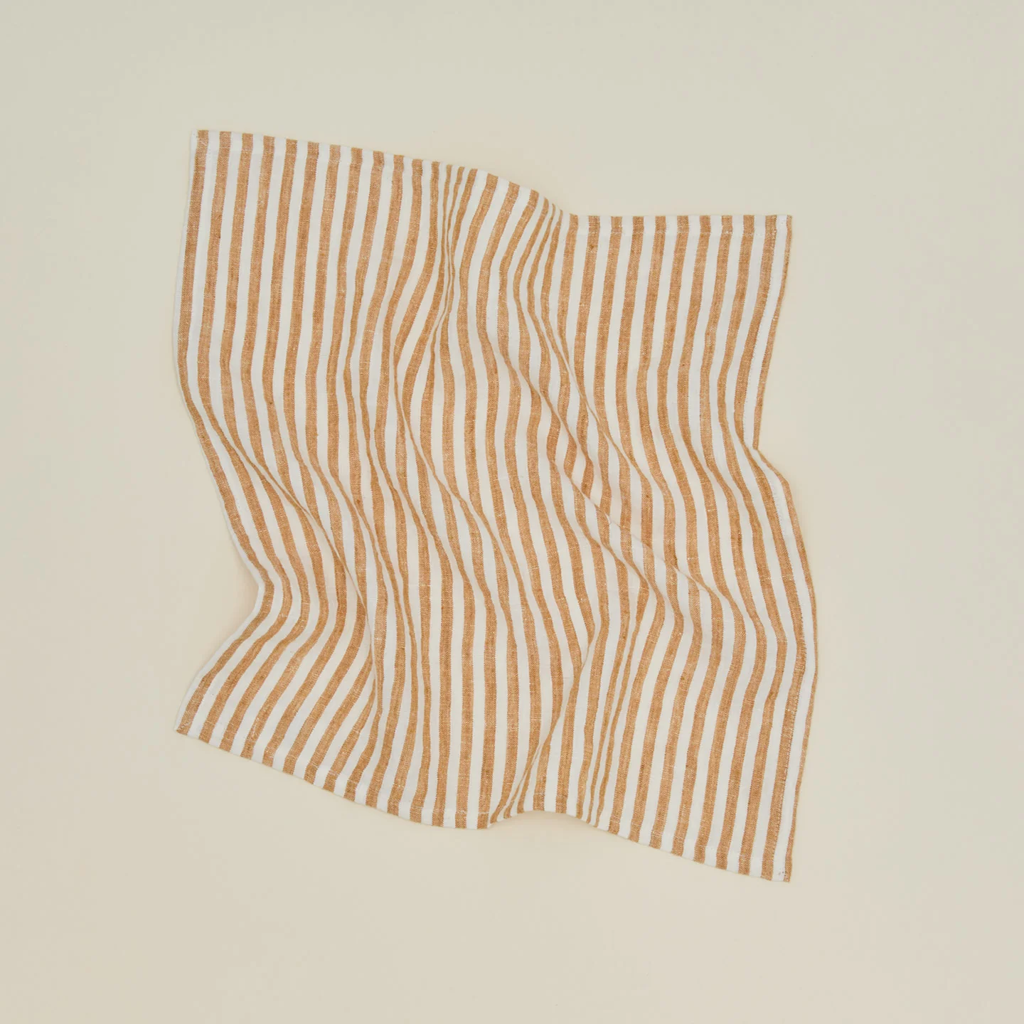 Leon Striped Linen Napkin - Yellow