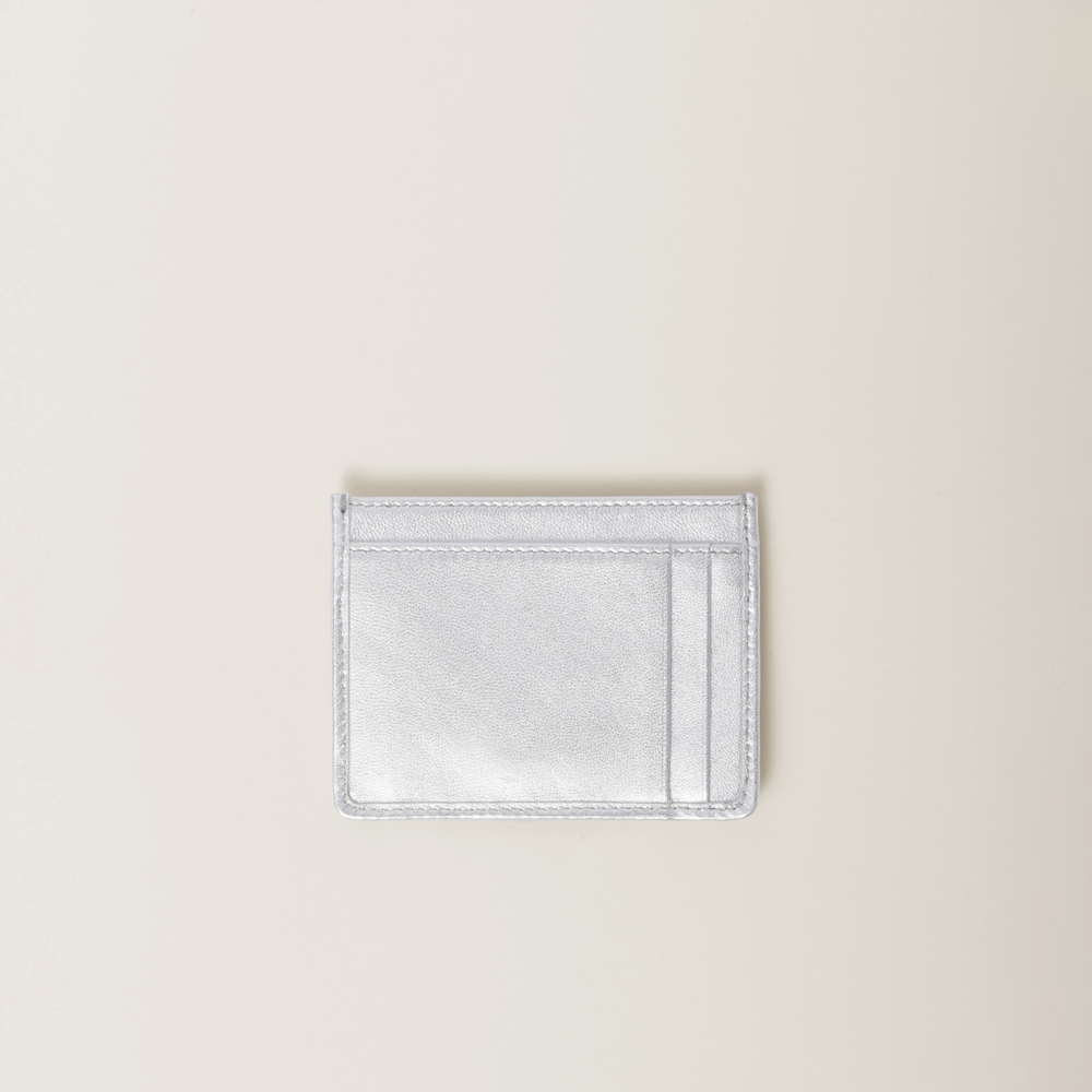 Matelassé nappa leather card holder