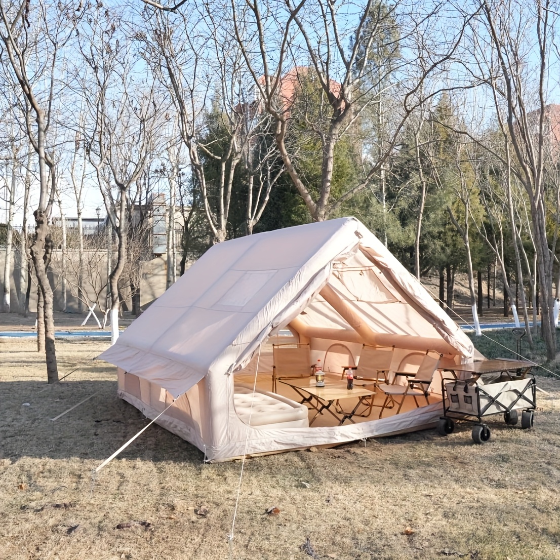 Outdoor tent camping skylight chimney, with side opening, portable and easy to install