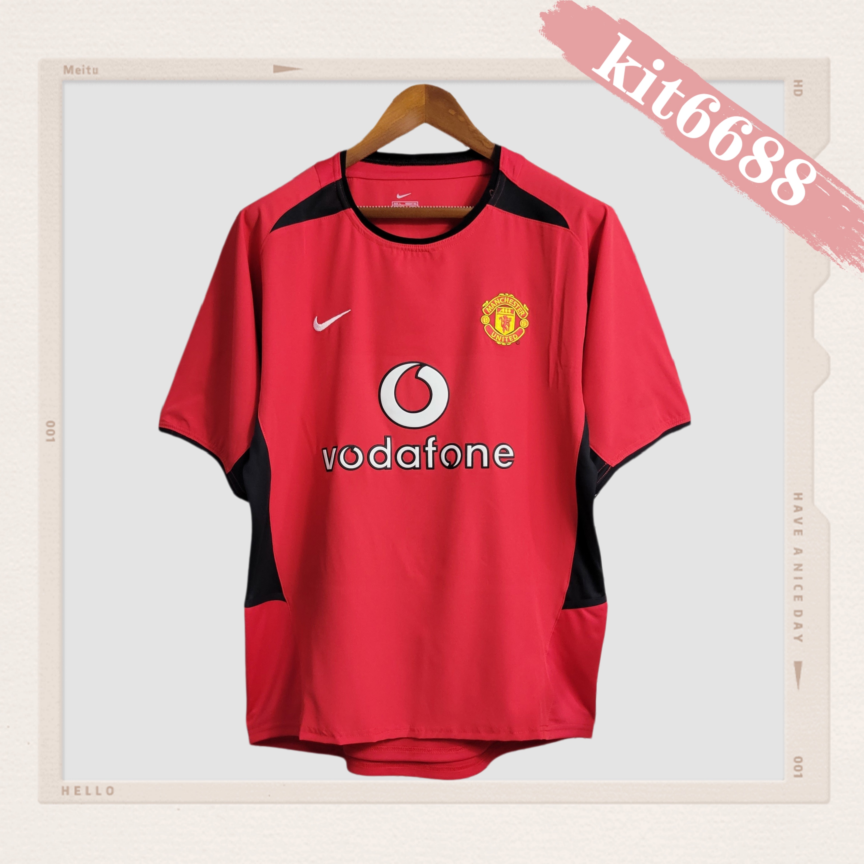 02/04 Manchester United home retro football jersey