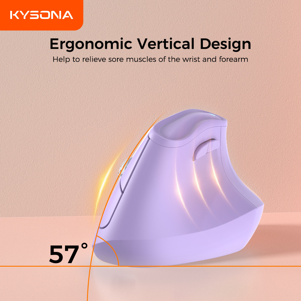 Ergonomic Vertical Wireless Mouse, 2.4G & Bluetooth Dual Mode, 4000 DPI, Silent Click Vertical Computer Mice for Laptop Desktop Office Use