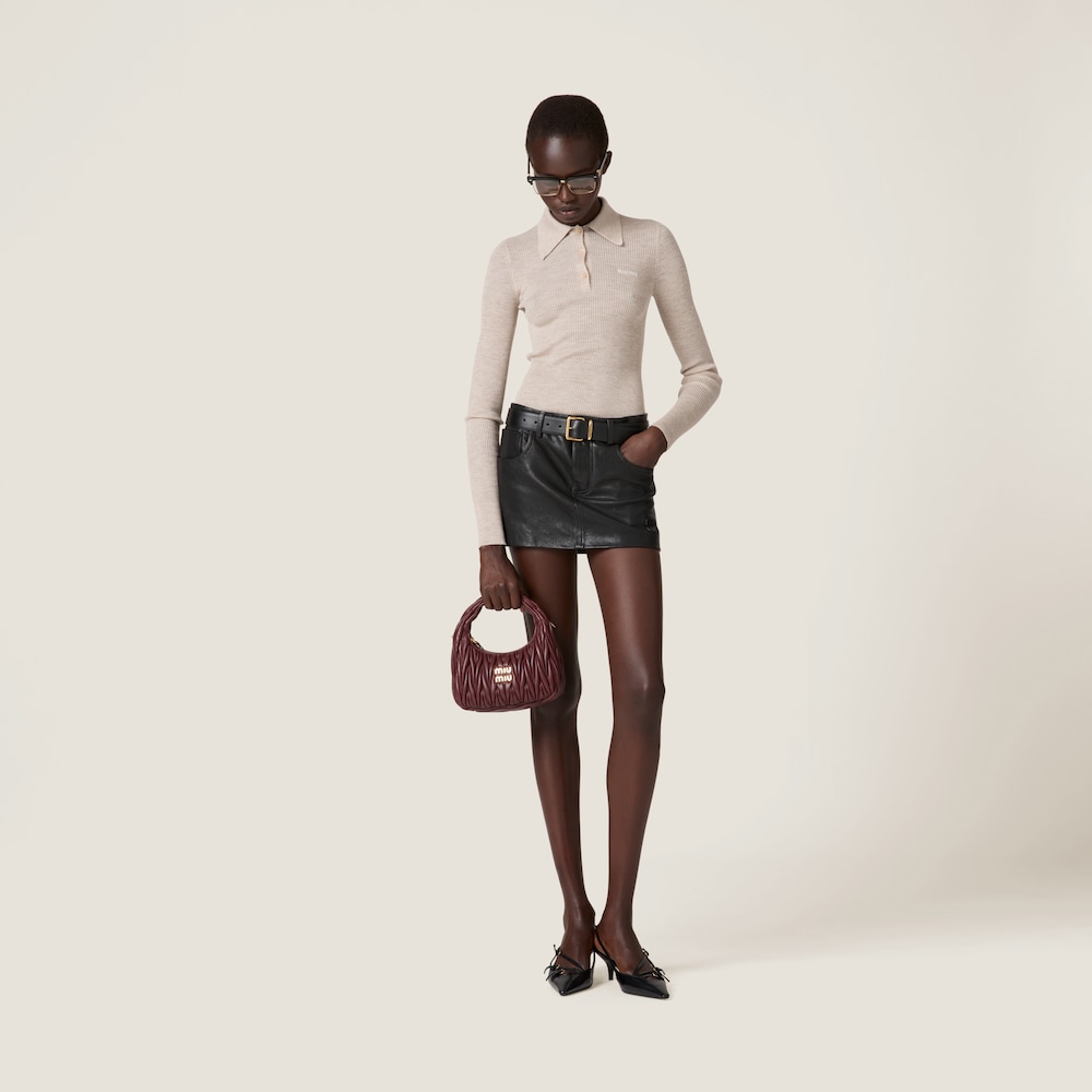 Cashmere and silk knit polo shirt