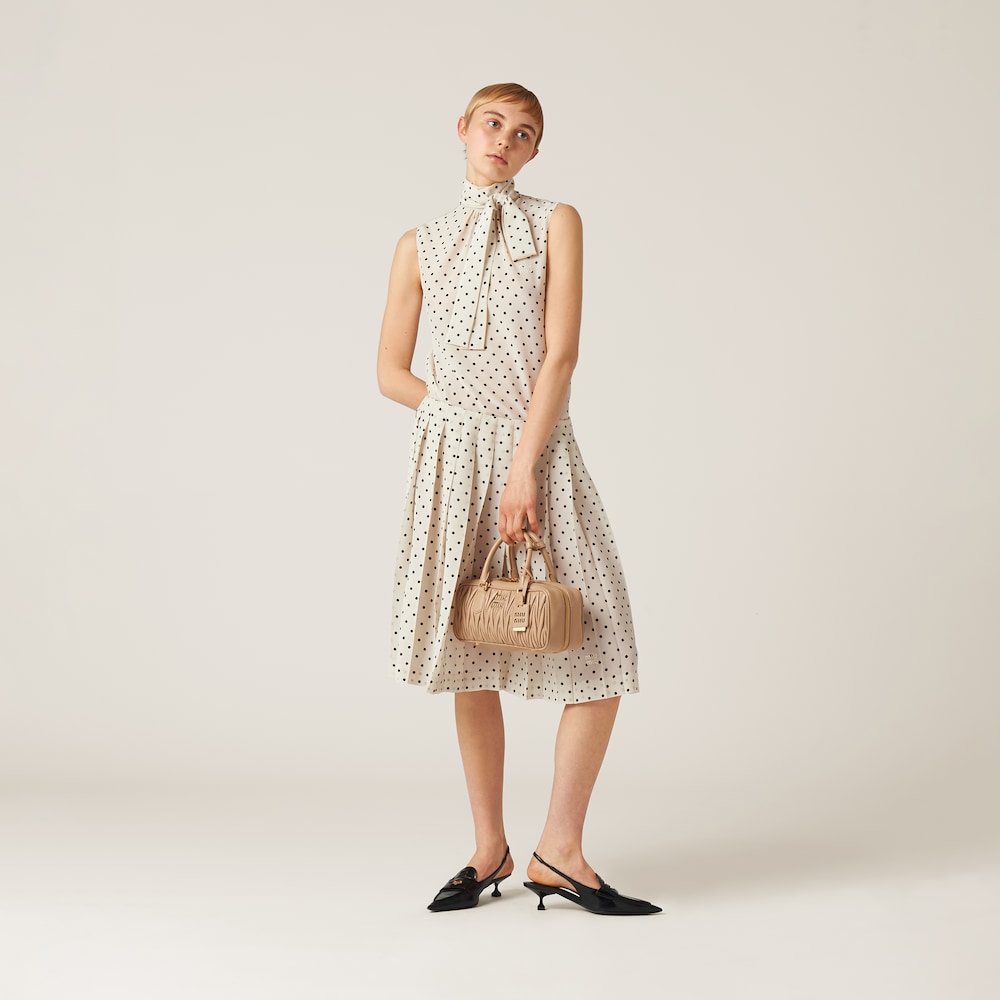 Polka-dot crepe de chine top