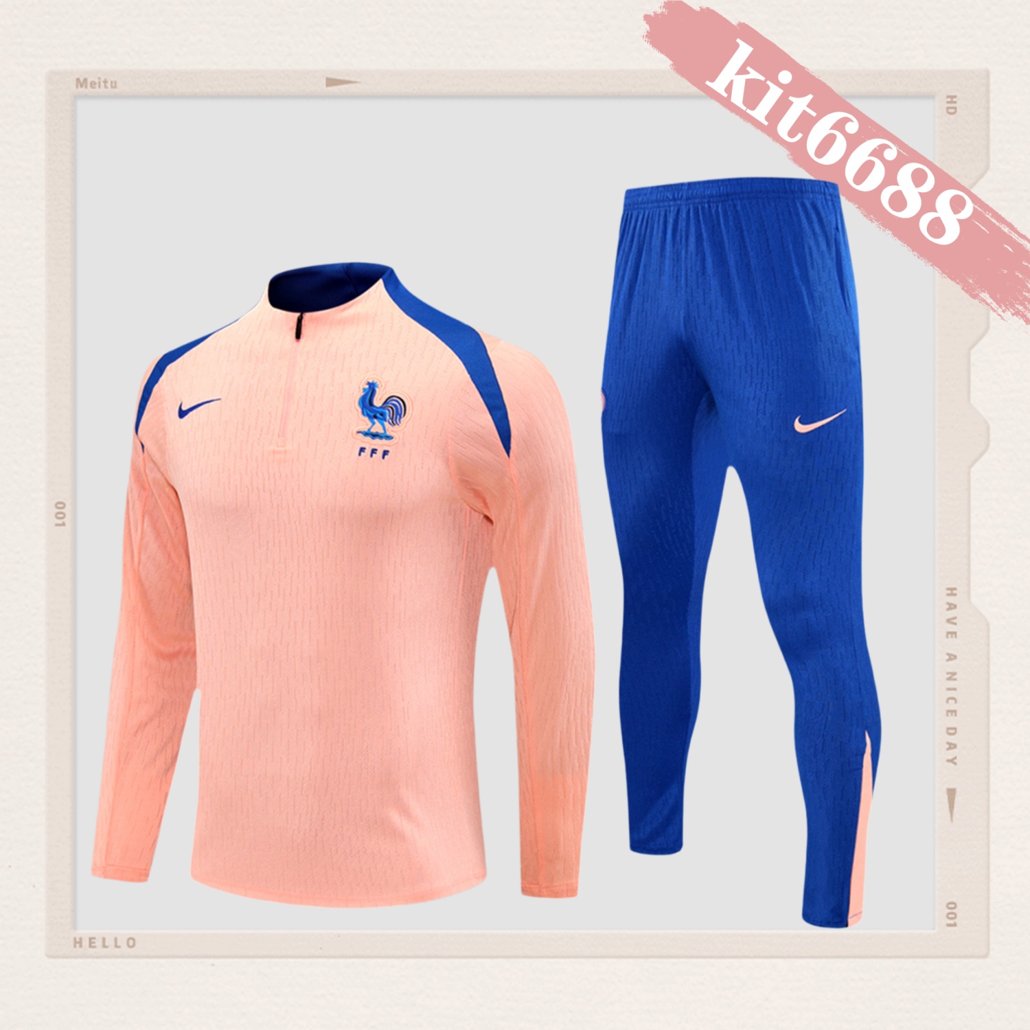 2025/2026 France Adults Half-Zip Training Kits (Adult kit)