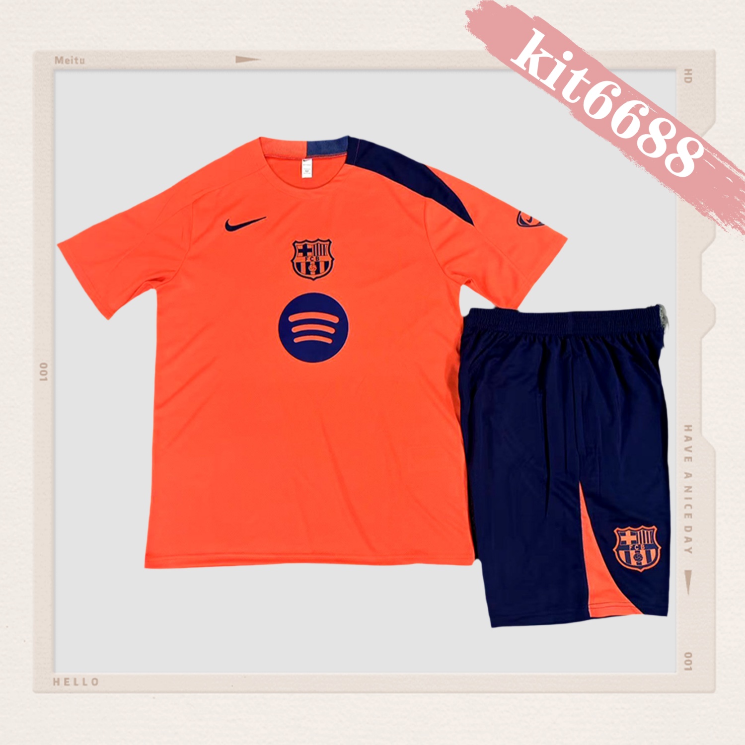 2025/2026 Barcelona Kids Short Sleeve Training Clothes (Kids Kit)
