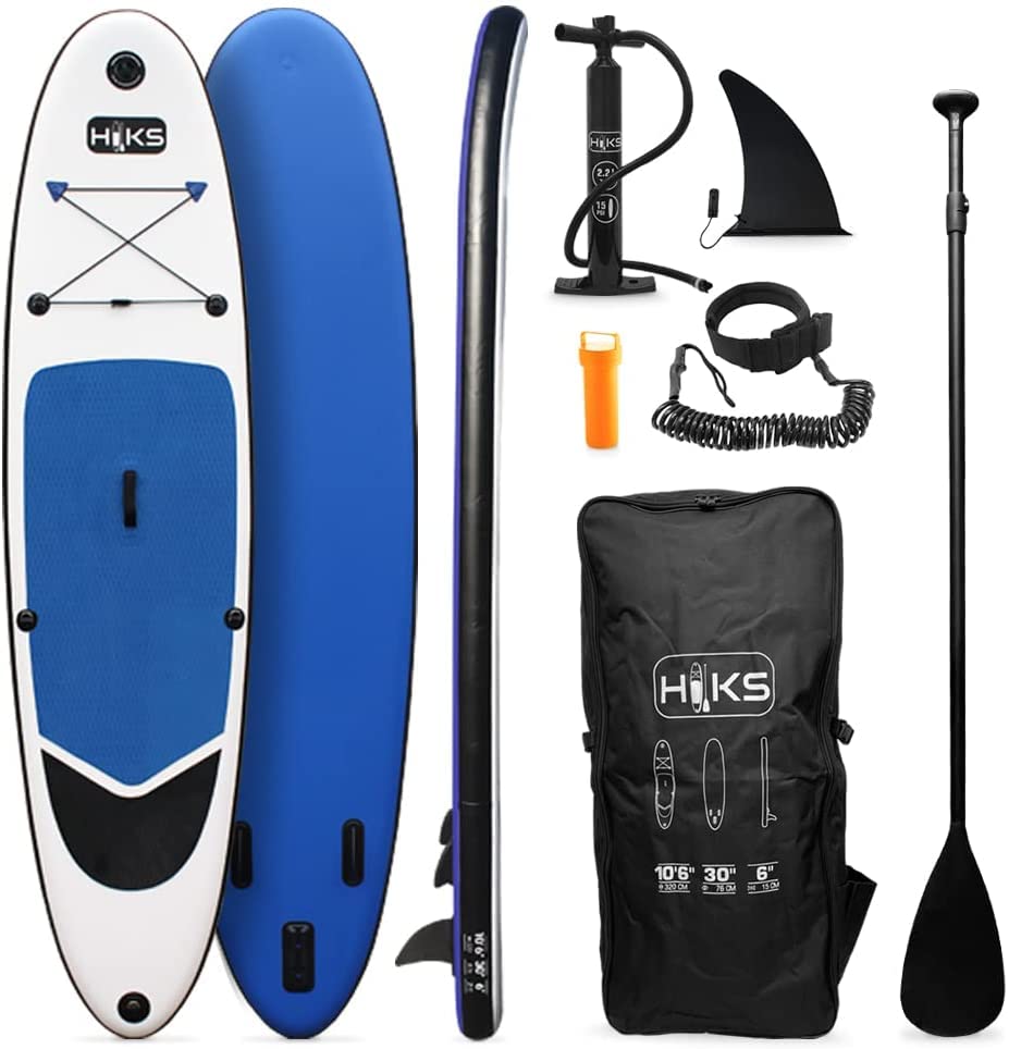 【BS】SUP Inflatable Stand Up Paddle Board Set Inc Paddle, Pump, Backpack & Leash