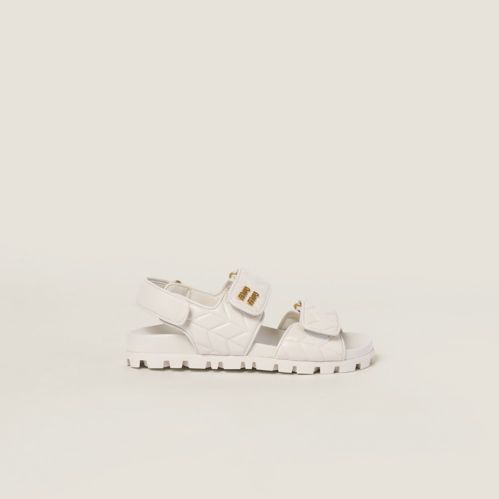 Sporty matelassé nappa leather sandals
