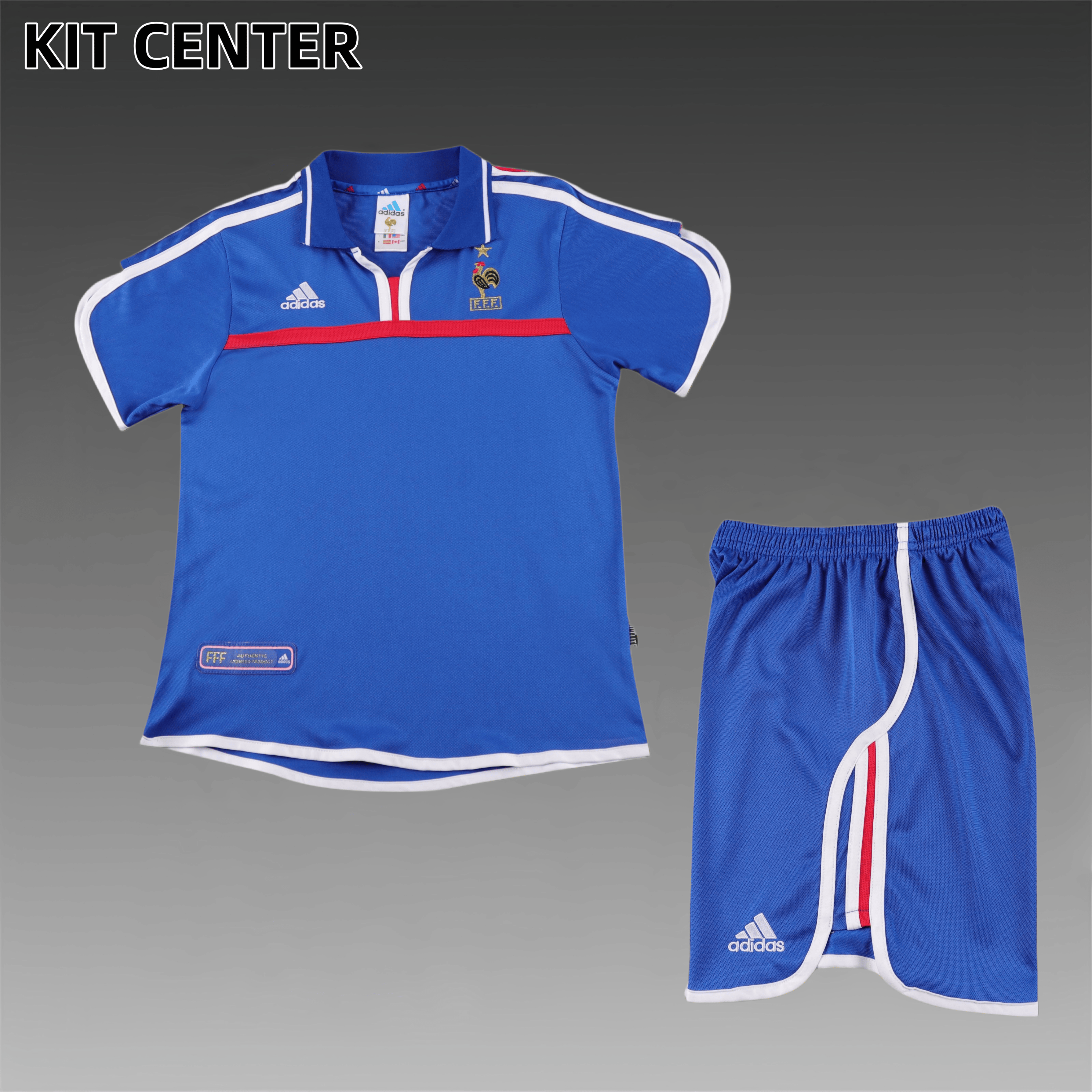 2004 France home Retro Football Shirt  Kids Kit