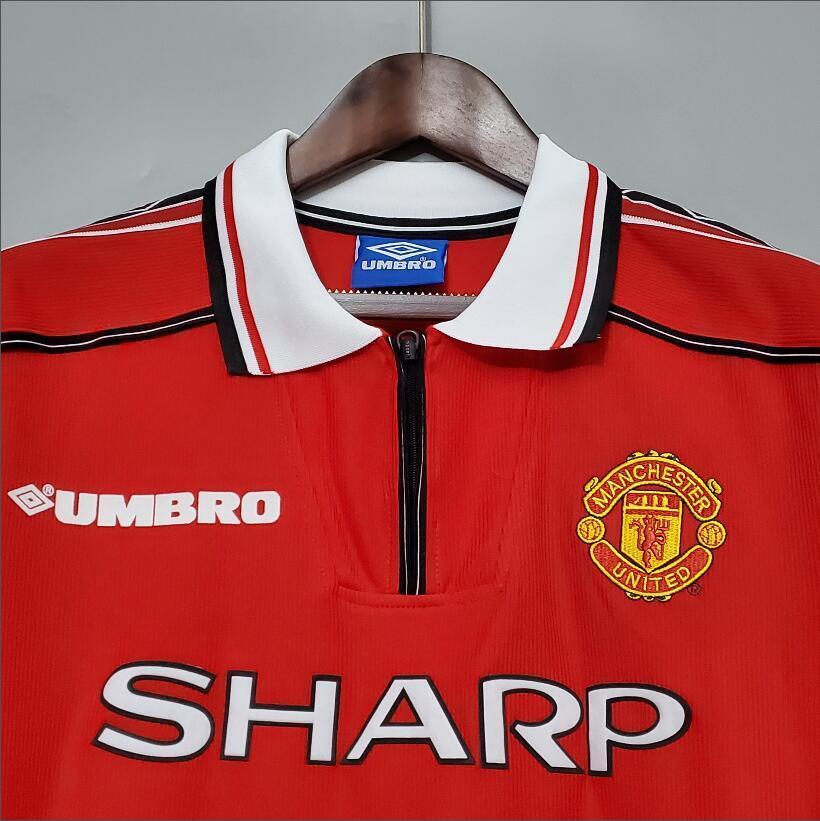 98/99 Manchester United home long sleeved retro football jersey