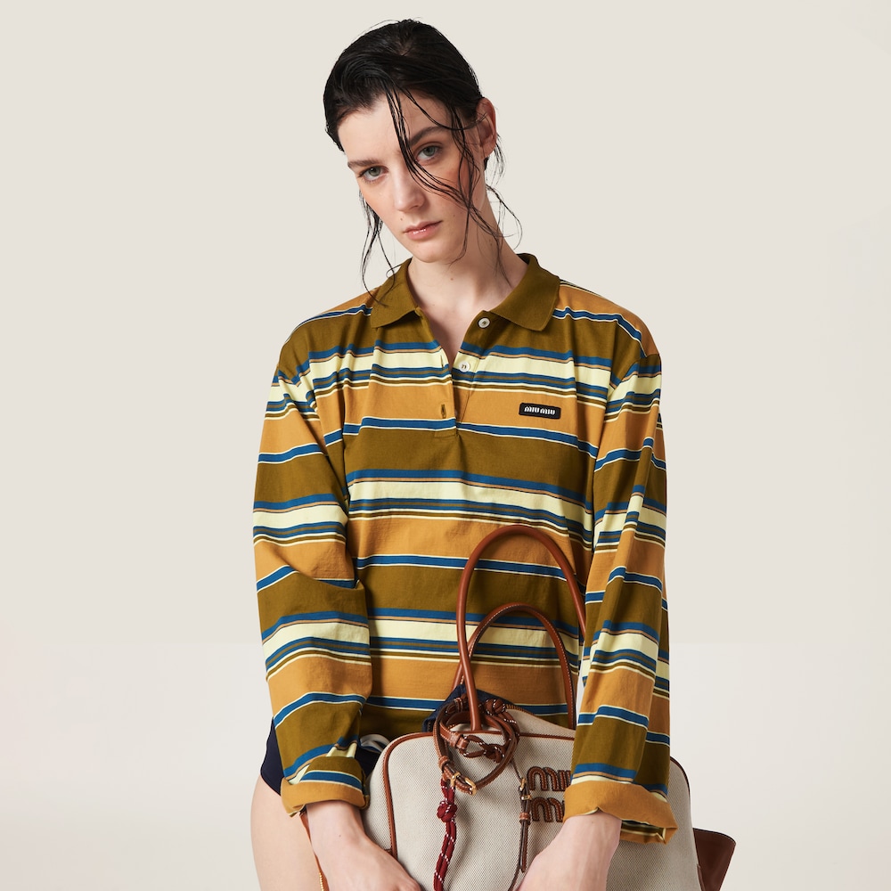 Cotton jersey polo shirt