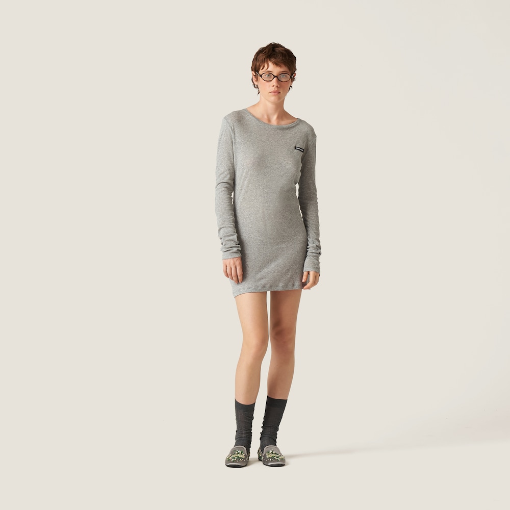 Ribbed knit jersey dress