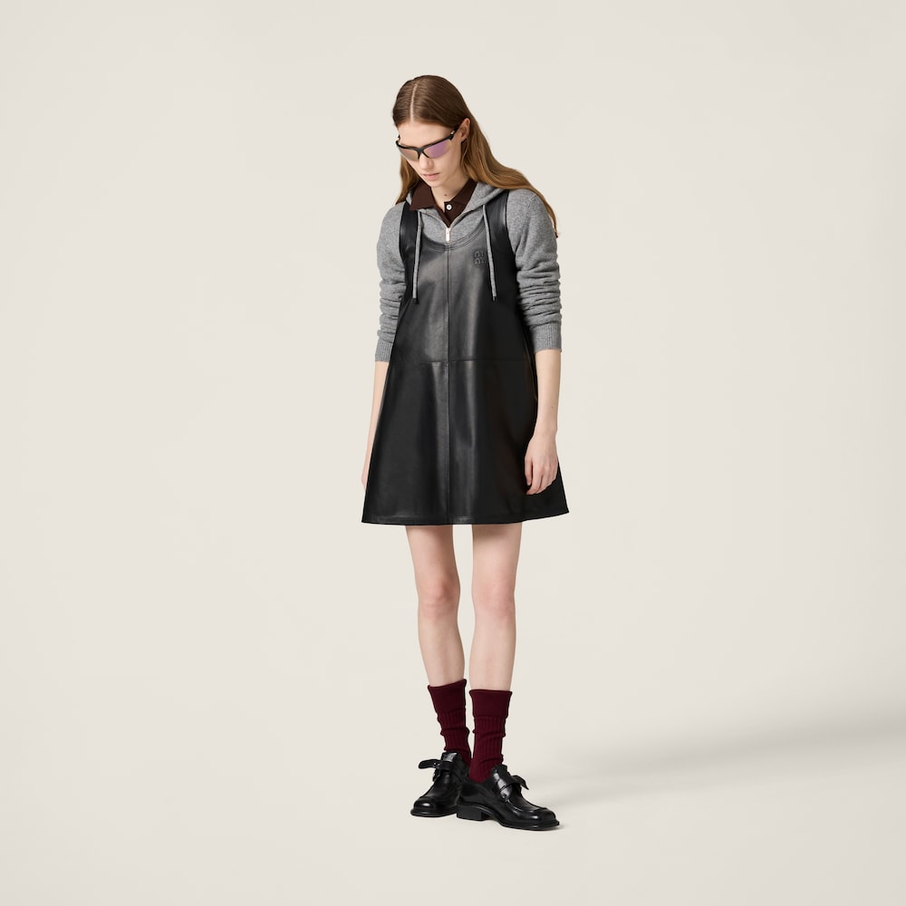 Nappa leather mini-dress
