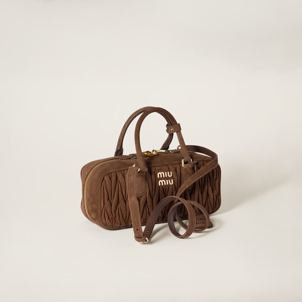 Arcadie matelassé suede bag