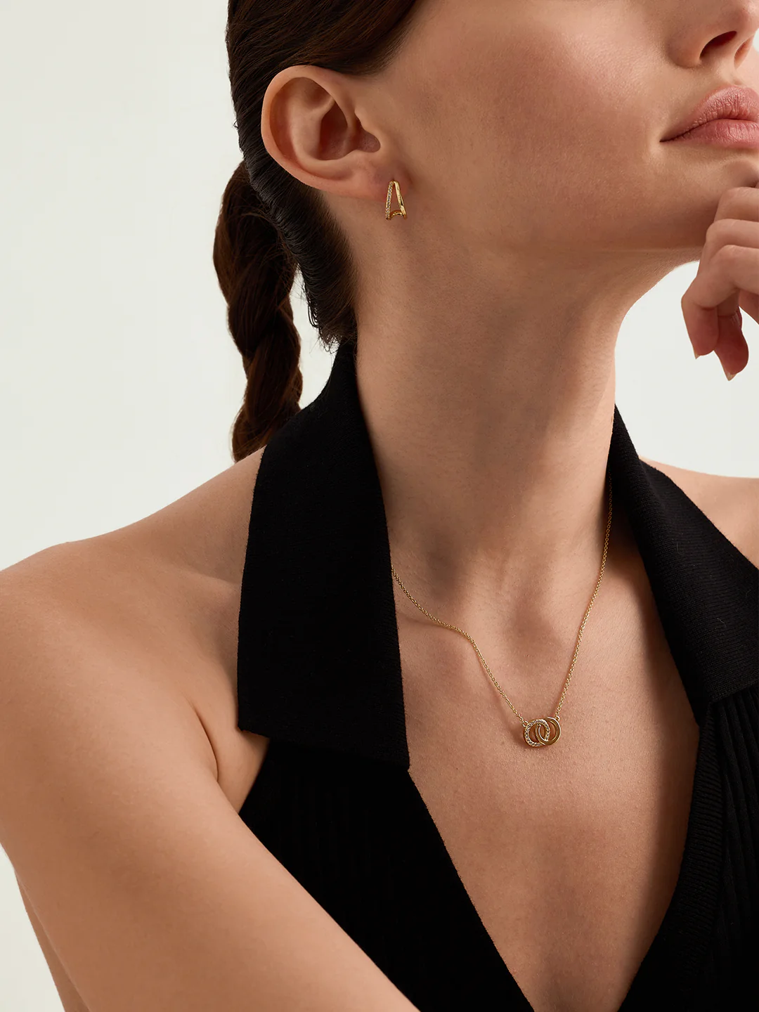 Pave Double Circle Necklace