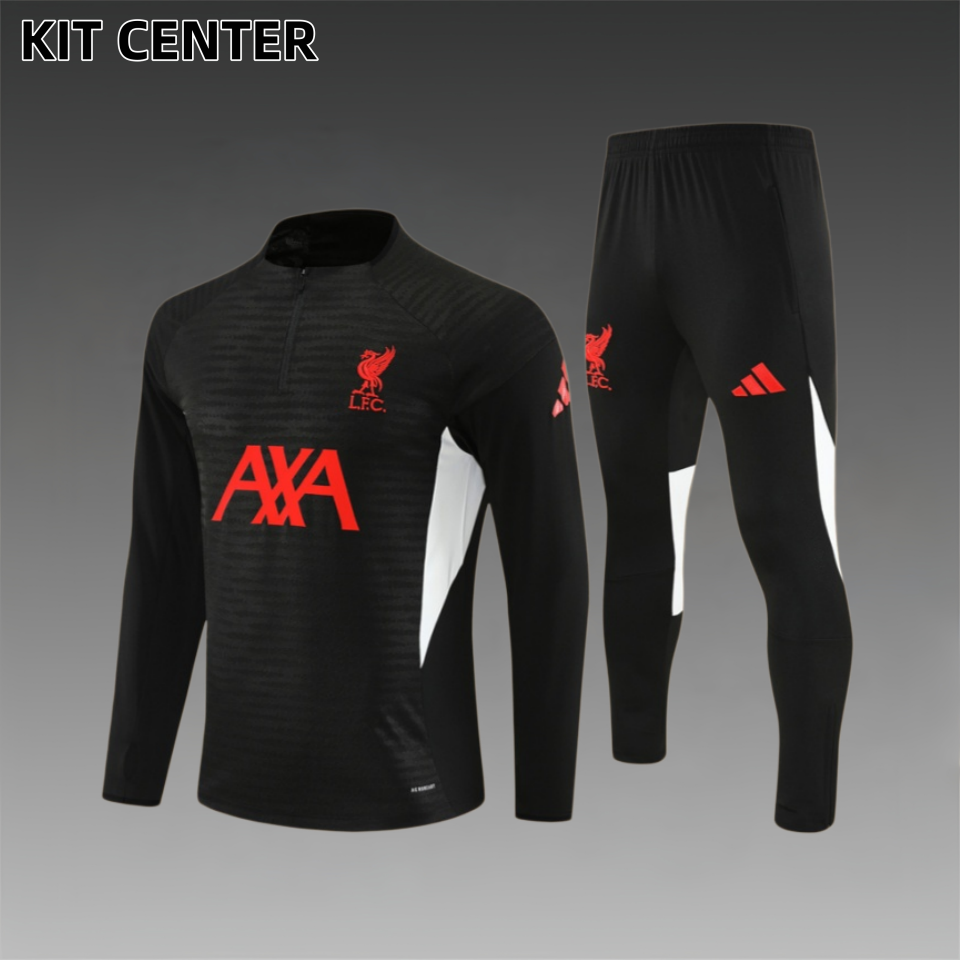 25/26 Liverpool Black【 Half Zip Training Kit (Adult Kids Kit)