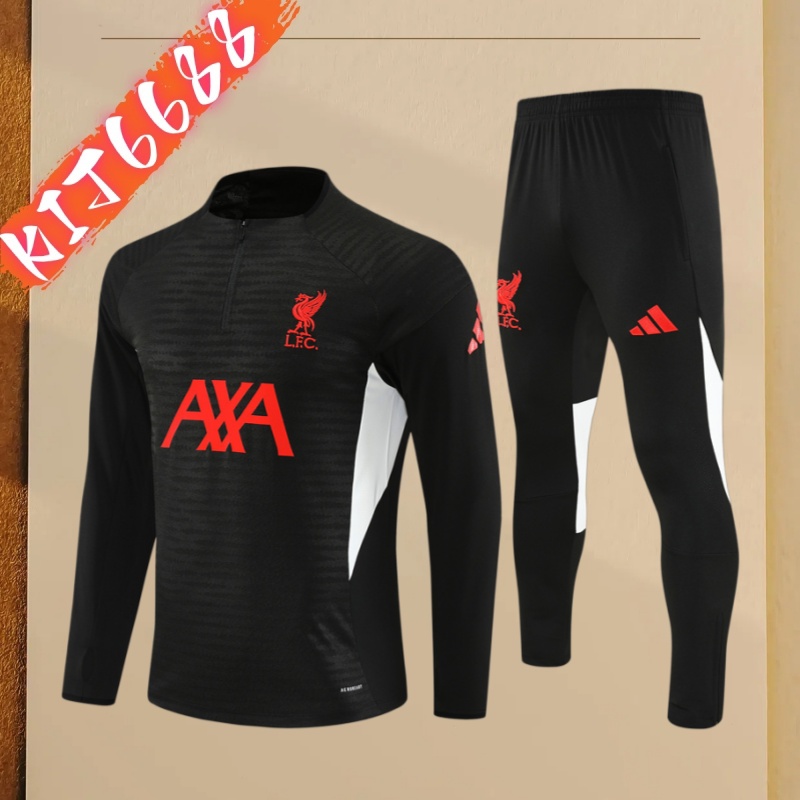 25/26 Liverpool Black【 Half Zip Training Kit (Adult Kids Kit)