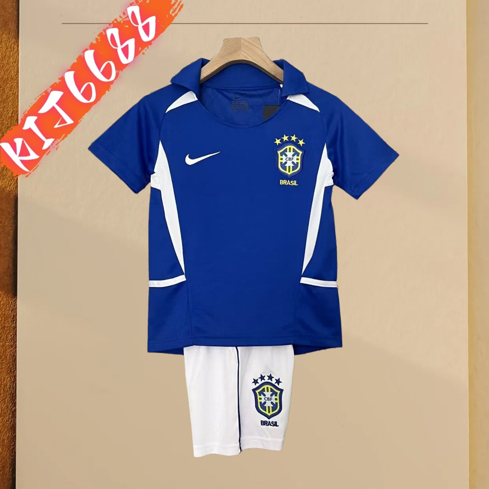 2002 Brazil Away Retro Kids Kit