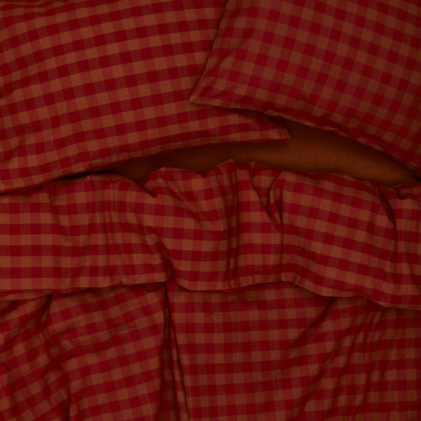 Essential Gingham Duvet - Red/Terracotta