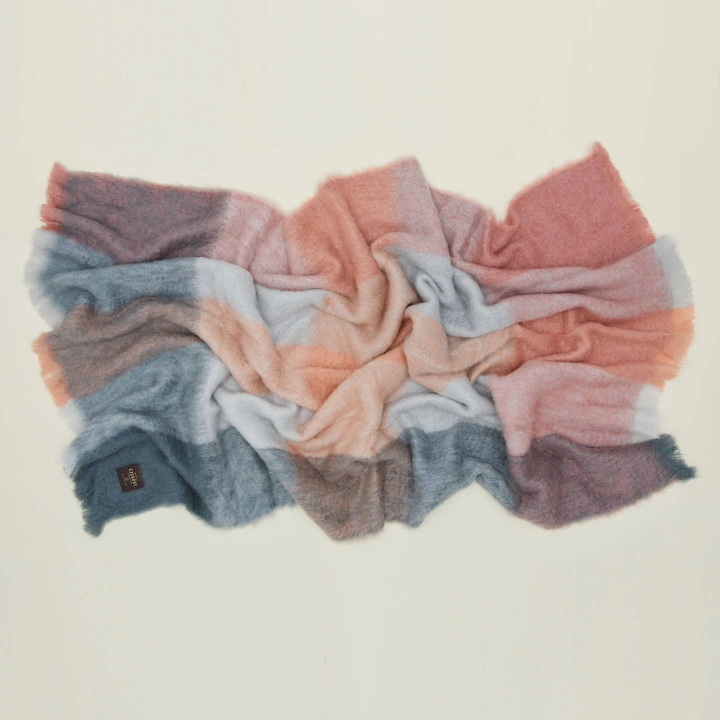 Plaid Mohair Throw - Cool Plaid