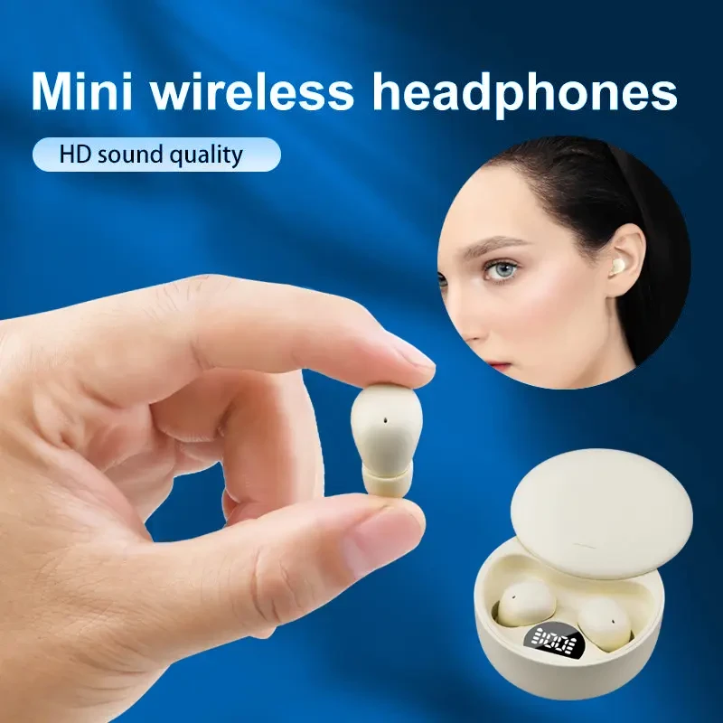 SK26 Mini Sleep True Wireless Earbuds, Bluetooth 5.4 Invisible In-Ear Noise Cancelling Bluetooth Headphones