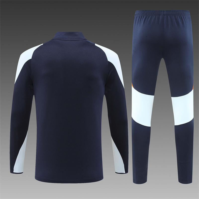 24/25 Real Madrid blue Half Zip Training Kit (Adult Kids Kit)
