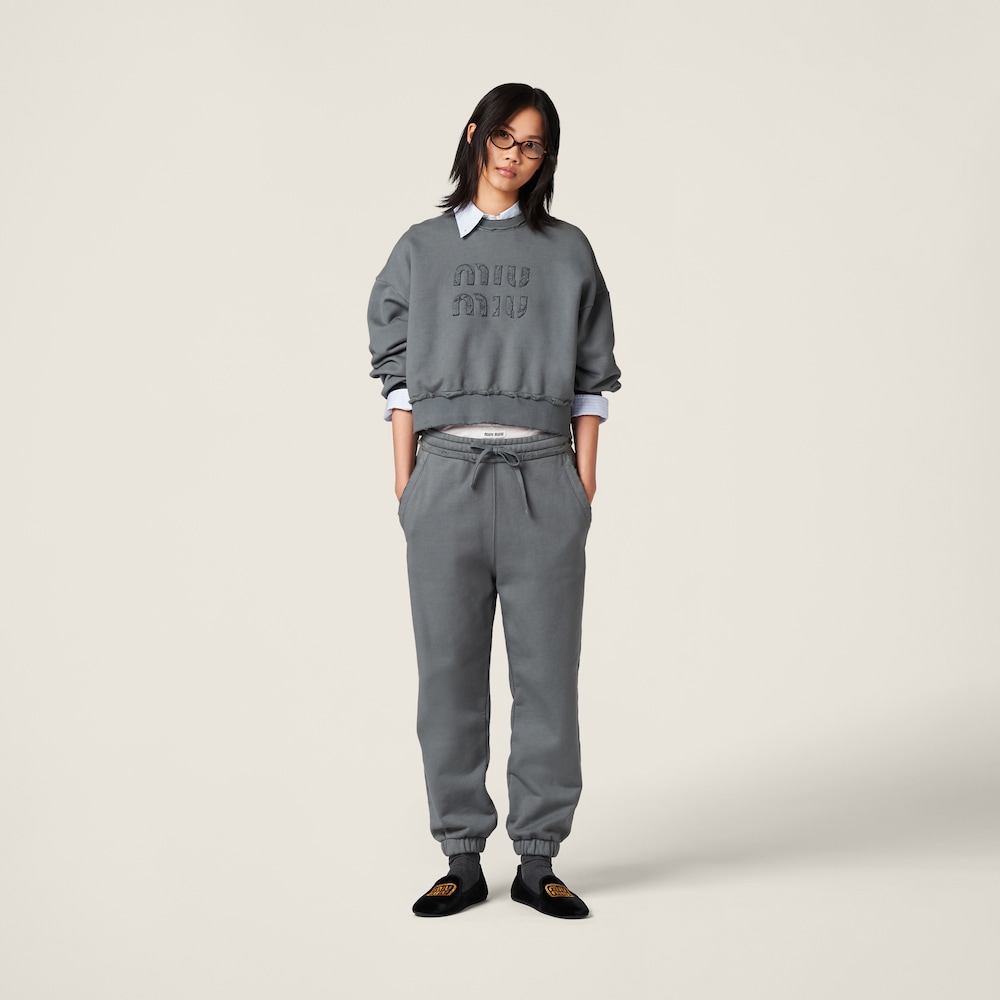 Garment-dyed cotton fleece pants