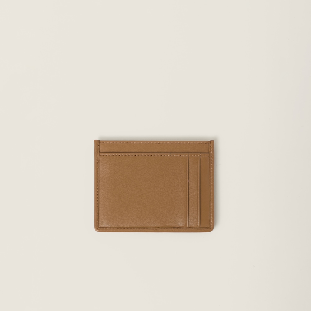 Matelassé nappa leather card holder