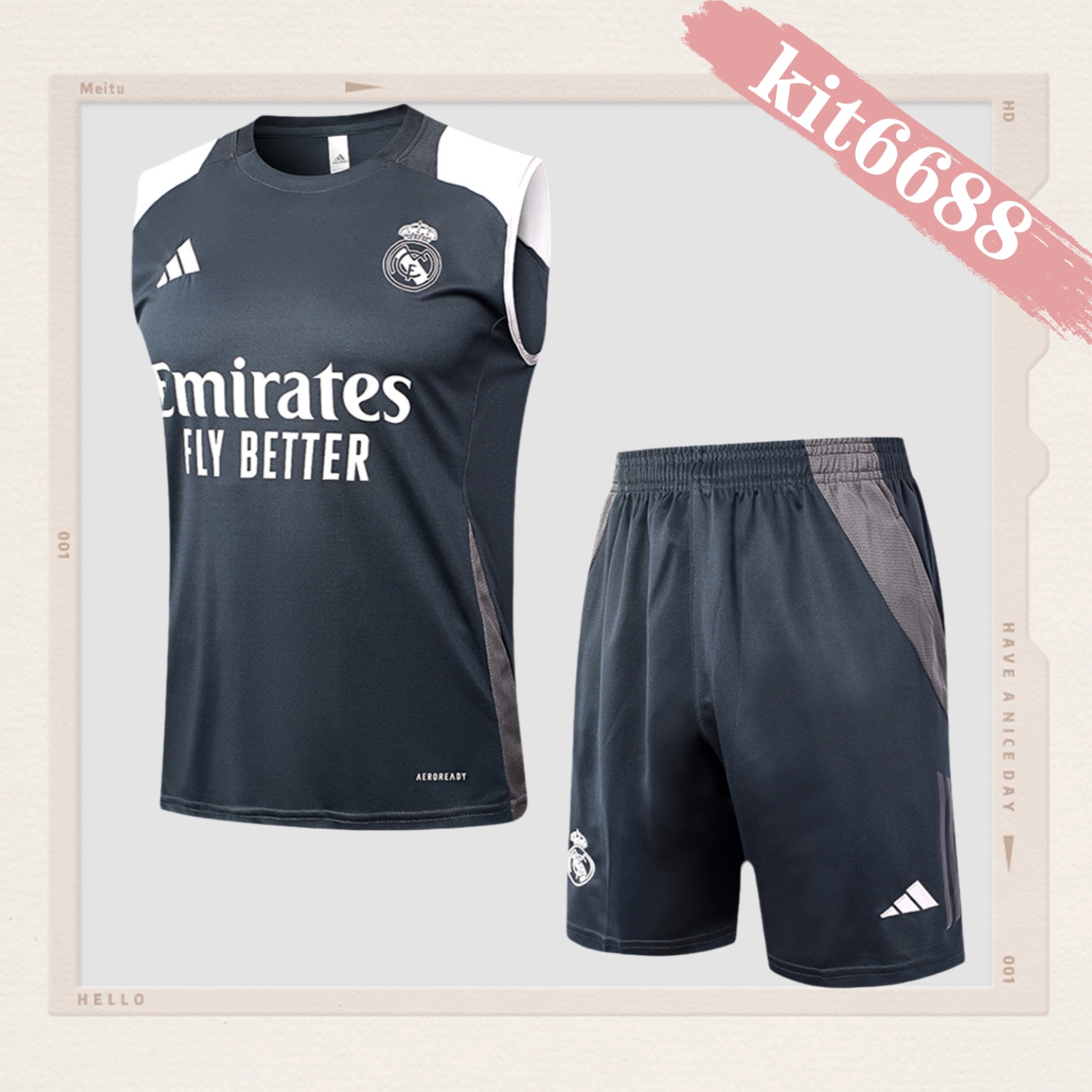 2024/2025 Real Madrid grey adult vest training suit (Adult Kit)
