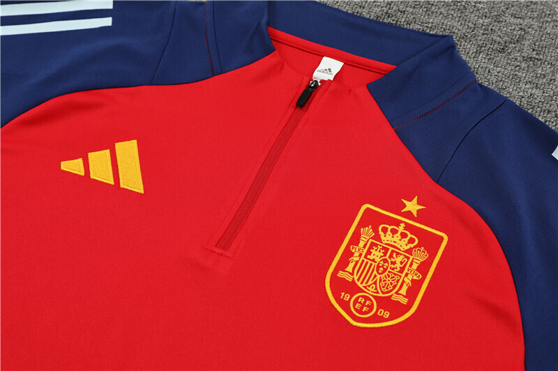 24/25 Spain red Half Zip Training Kit (Adult Kids Kit)