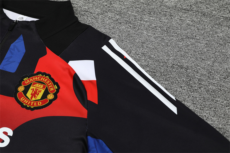 24/25 Manchester United Black  Half Zip Training Kit (Adult Kids Kit)