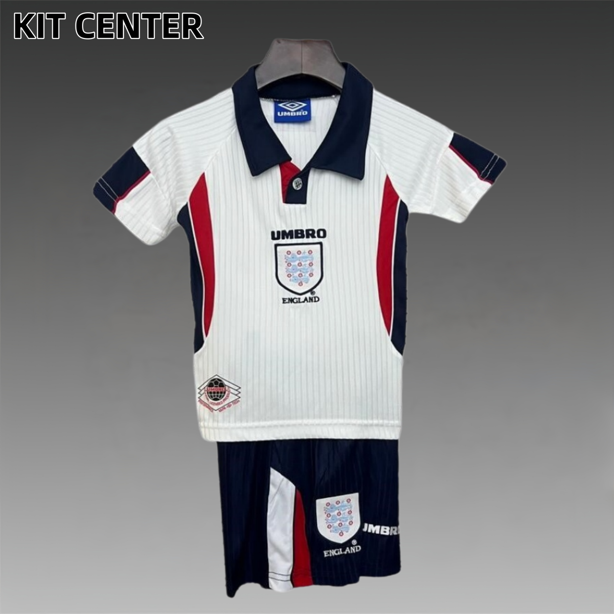 1998 England home  Retro Football Soccer jerseys Kids suit