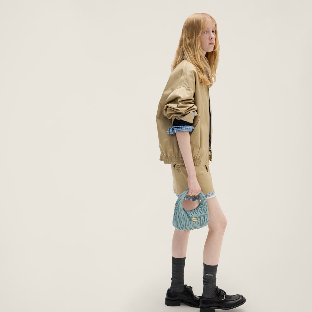 Wander matelassé nappa leather hobo bag