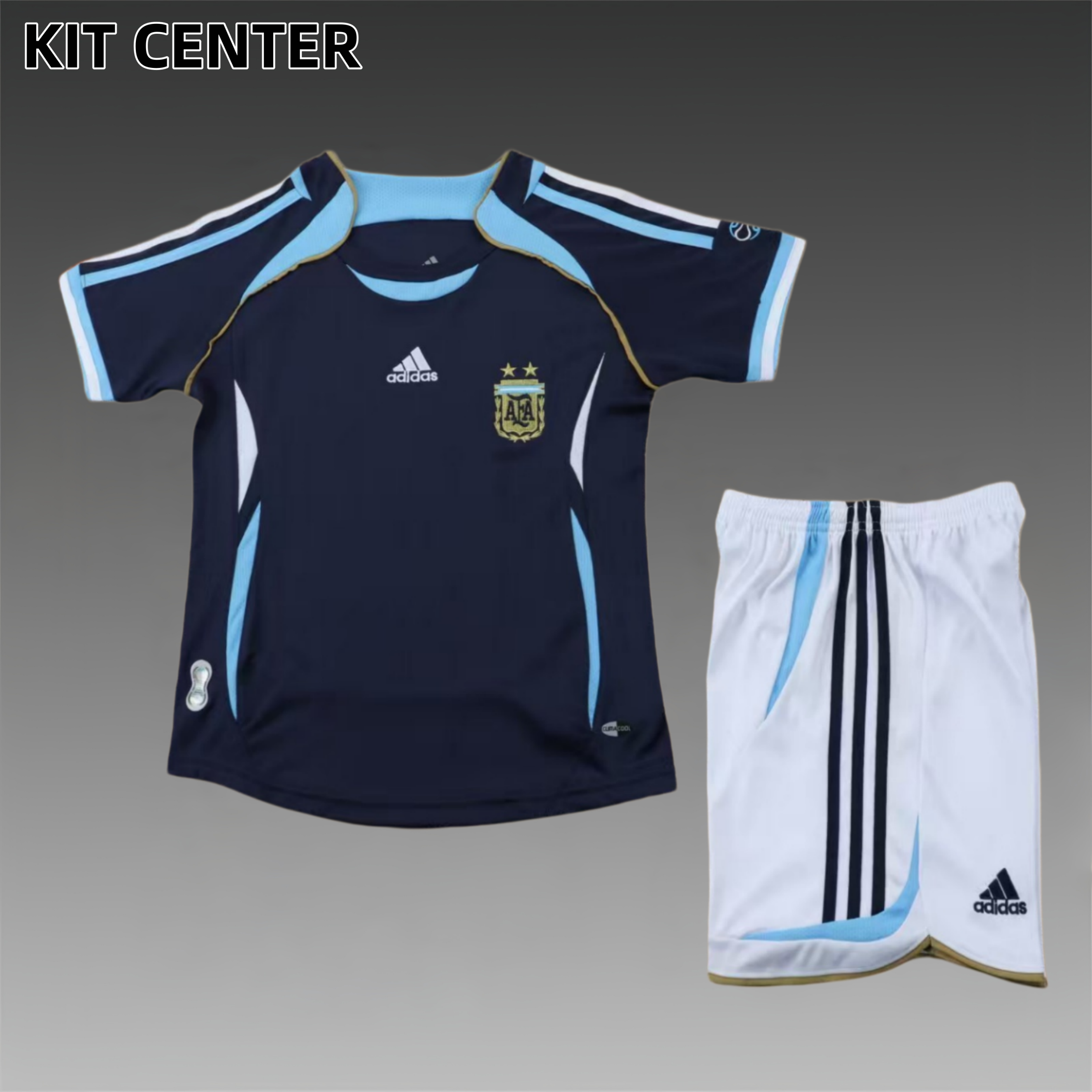 2006 Argentina Away Retro  Football Shirt ( Kids Kit )