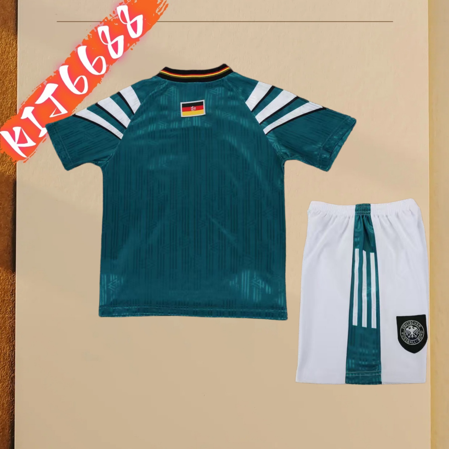 1996 Germany Away Retro Football Shirt ( Kids Kit )