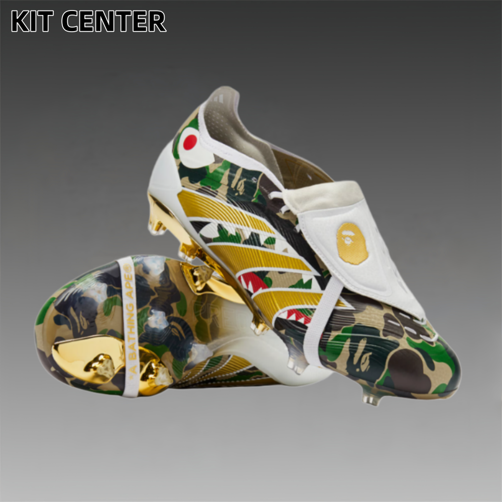 A Predator Elite Fold-over Tongue FG BAPE - Multicolor/Gold Metallic/Footwear White LIMITED EDITION