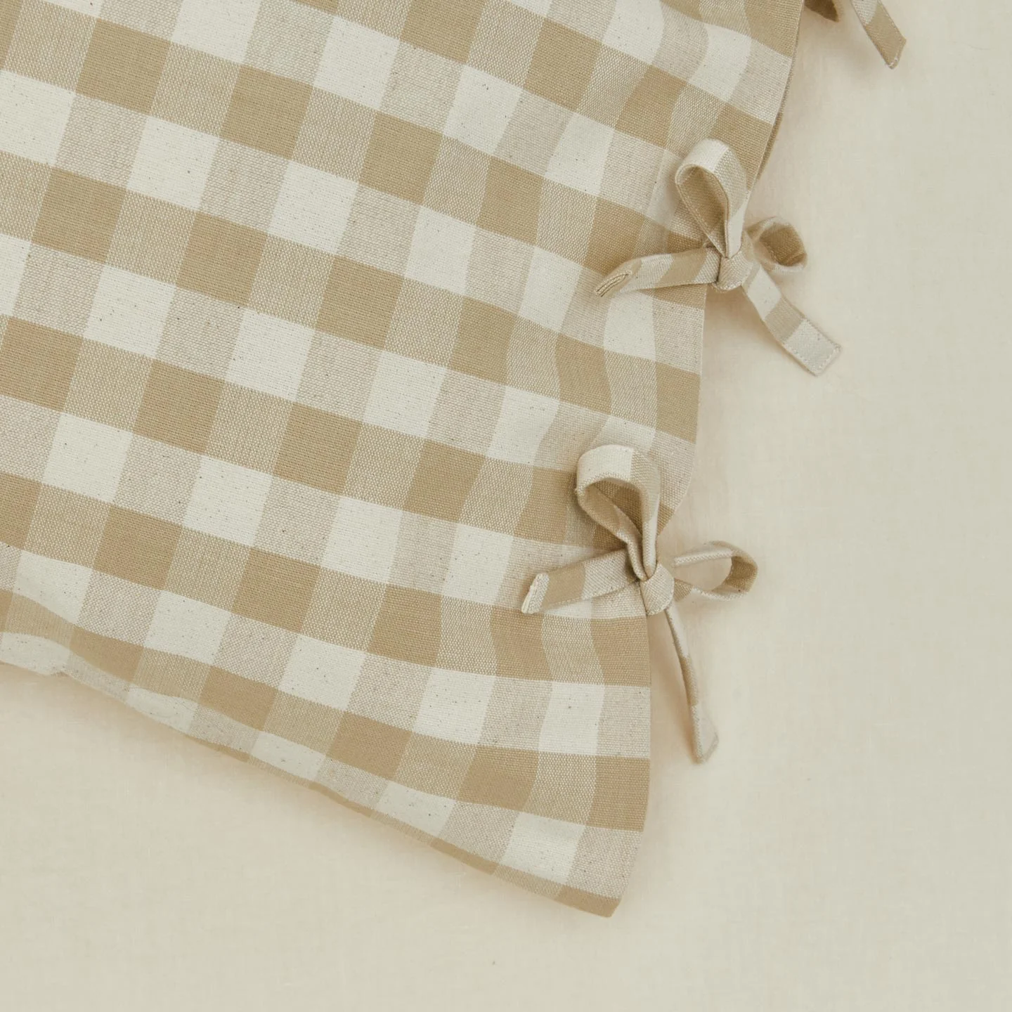 Essential Gingham Pillowcases, Set of 2 - Ivory/Flax