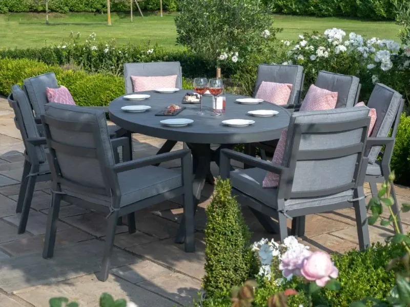 Maze Rattan New York 8 Seat Oval Dining Set