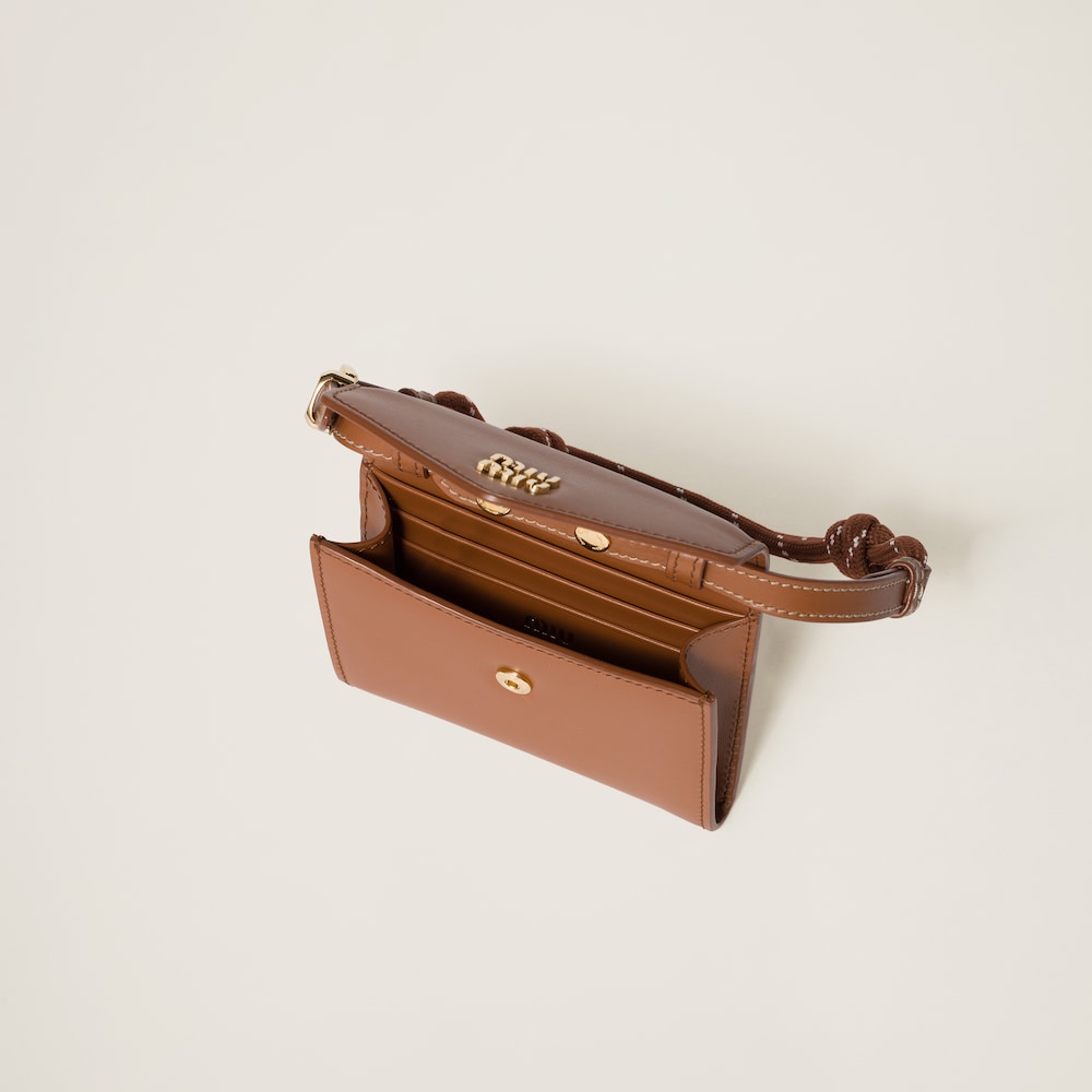 Leather shoulder wallet