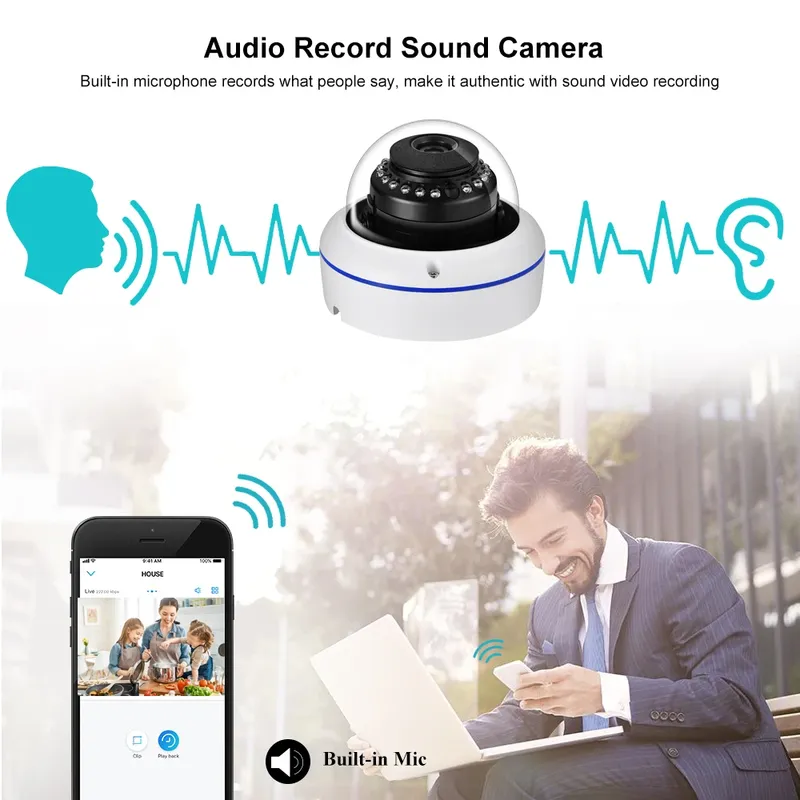 8MP 6MP 3MP XMEYE AI IP Dome Camera IMX415 IMX335 IMX307 H.265+ Low Light POE Waterproof Human Face Detection