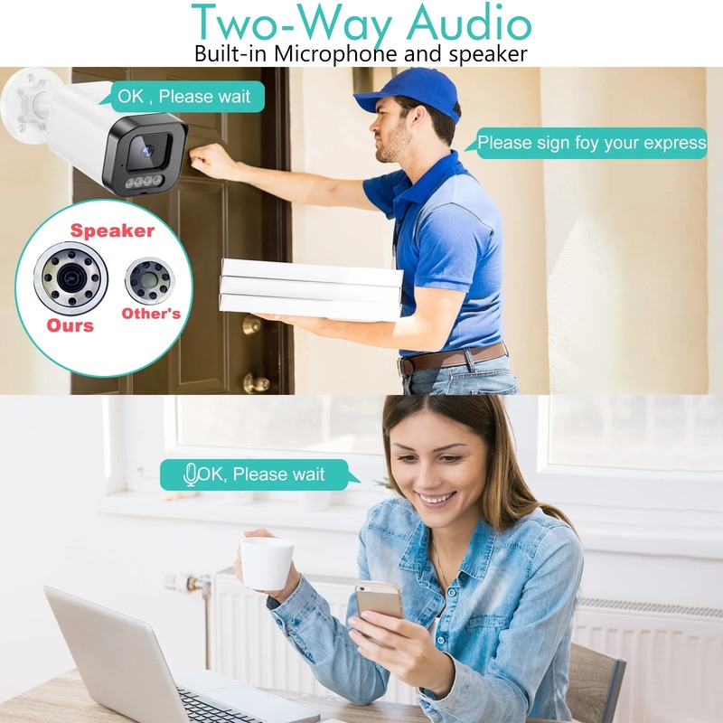 Gadinan Outdoors POE 4K 8MP NVR Video Surveillance System Dome Audio IP Camera Security Face Detect CCTV Video Monitoring