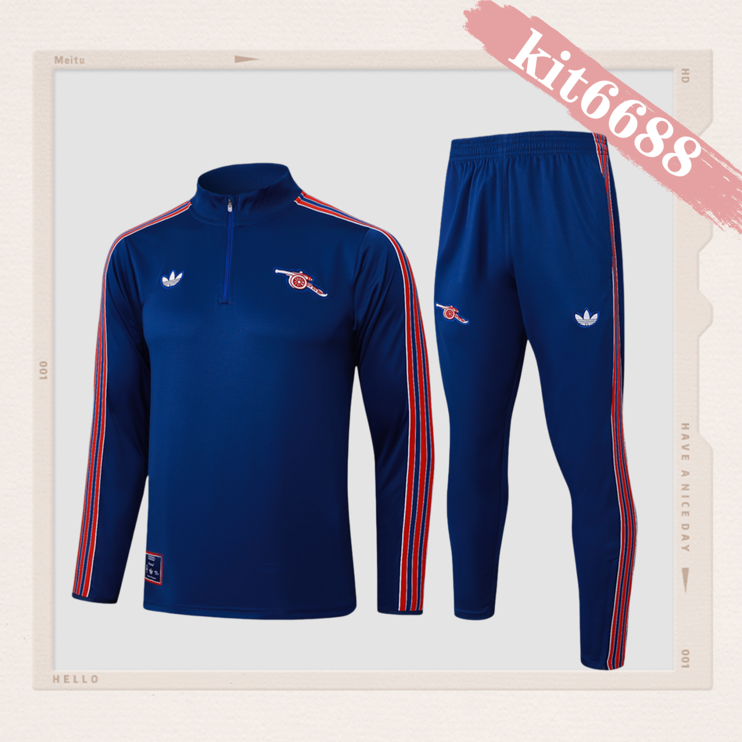 2025/2026 Arsenal Adult Dark Blue Half Zip Training Suit (Adult Kit)