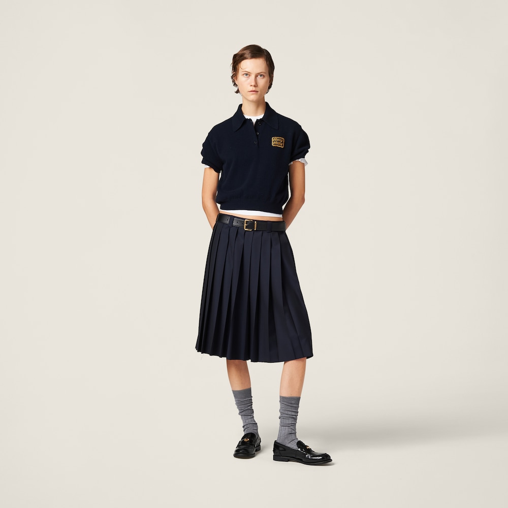 Pleated Batavia skirt