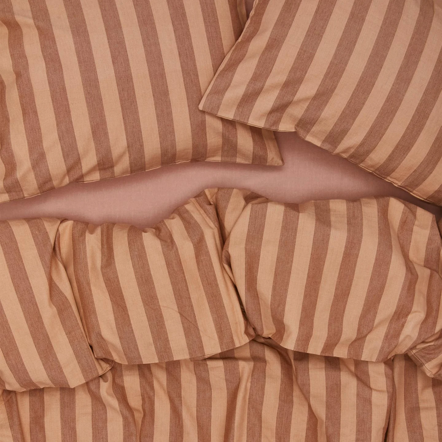 Essential Striped Duvet - Blush/Terracotta