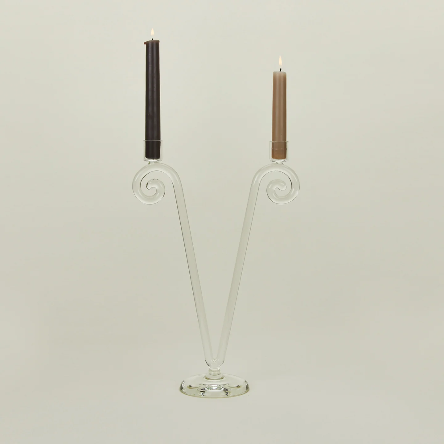 Double Stem Spiral Candle Holder