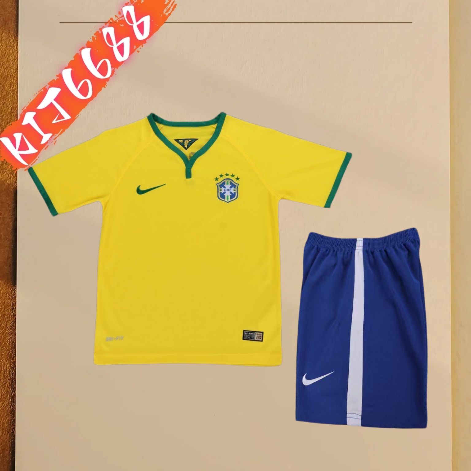 2014 Brazil home Retro Kids Kit