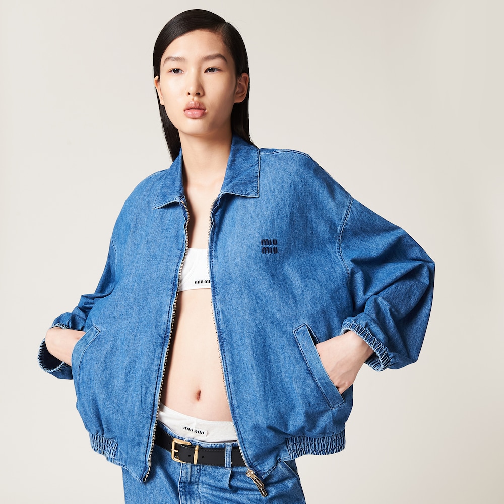 Chambray blouson jacket